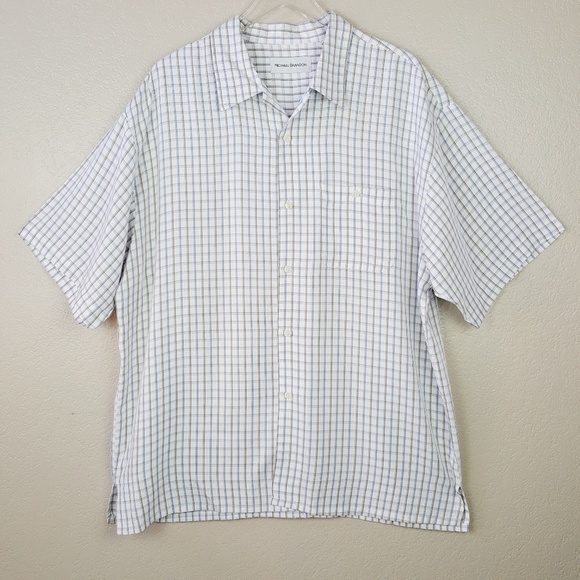 Michael Brandon Academia Checker Plaid Button Down Collar Dad Shirt Shac… - Picture 2 of 8